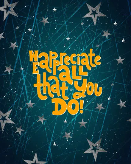 Appreciate All You Do virtual Employee Appreciation card