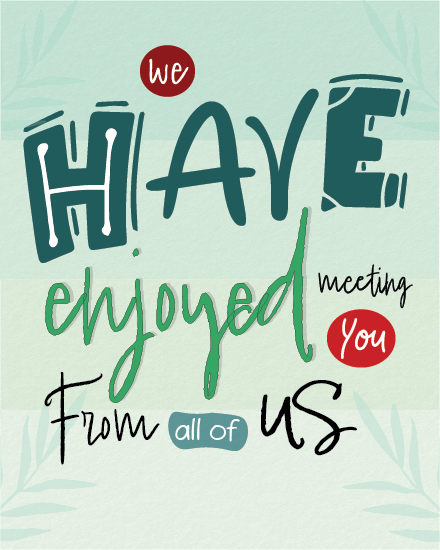 Enjoyed Meeting You virtual Nice Meeting You card