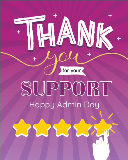 Five Star Service virtual  Administrative Professionals Day card