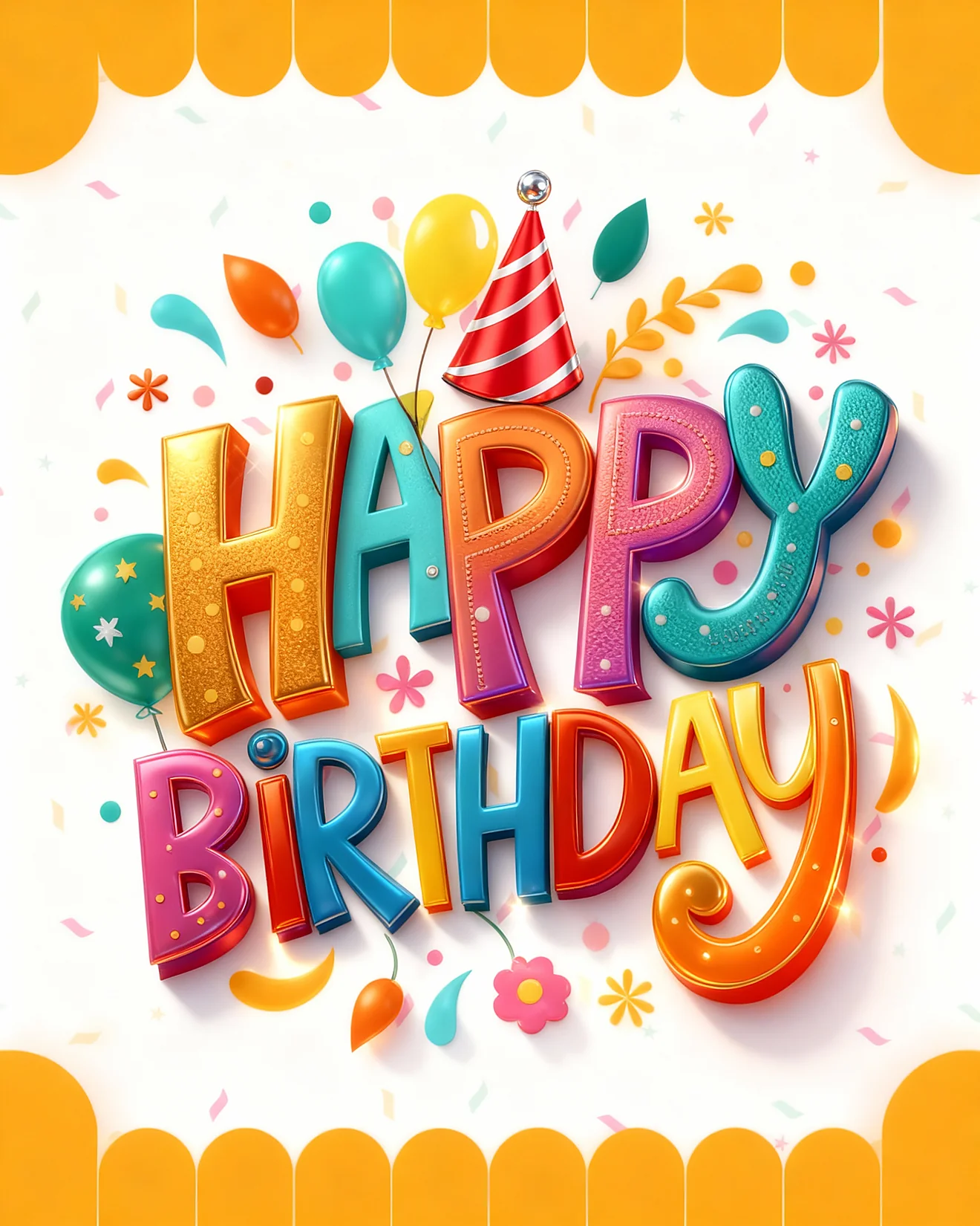 Party Letters virtual Birthday card