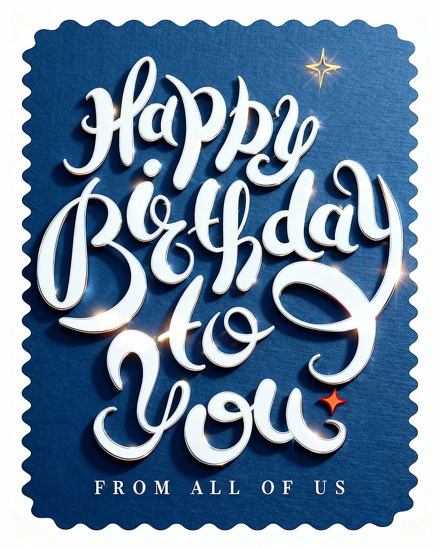 Elegant Birthday Script virtual Birthday card