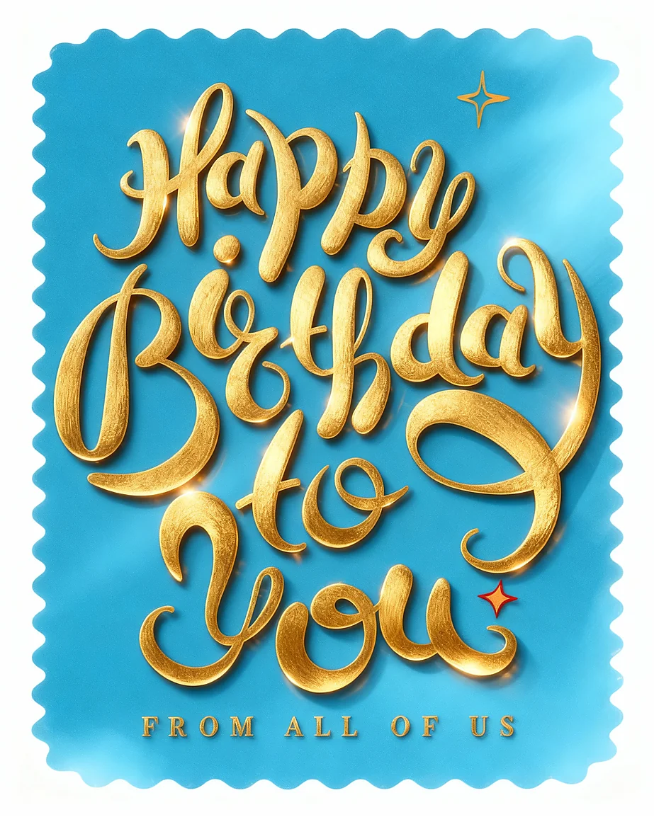 Golden Birthday Glow virtual Birthday card