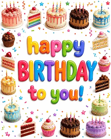 All The Cakes virtual Birthday card