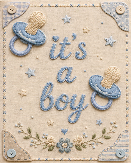 Sweet Blue Pacifiers virtual Baby Shower (New Birth)  card