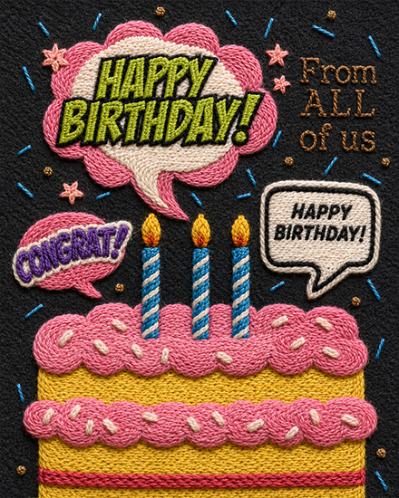 Stitched Layer Cake virtual Birthday card