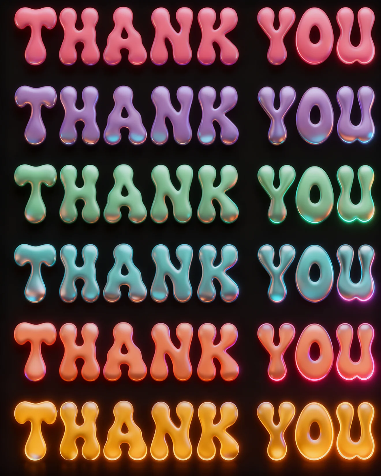 Rainbow Bubble Gratitude virtual Thank You card