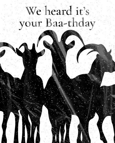 Goat Herd Pun virtual Birthday card
