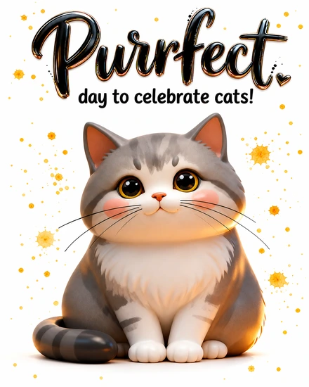 Purrfect Day Ahead virtual National Cat Day card