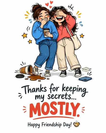 Secrets Kept Mostly virtual Friendship card