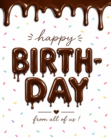 Melted Choco Surprise virtual Birthday card