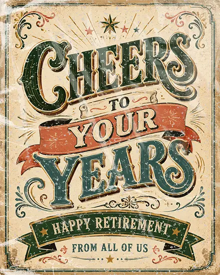 Cheers To Your Years virtual Retirement card