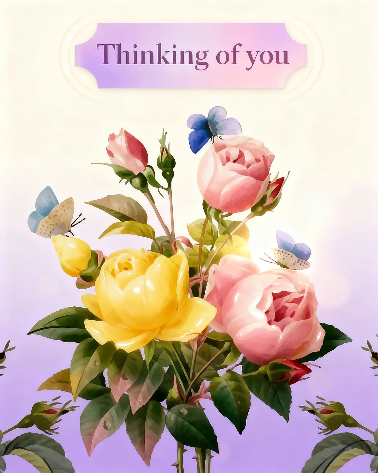 Roses And Butterflies virtual Sympathy card