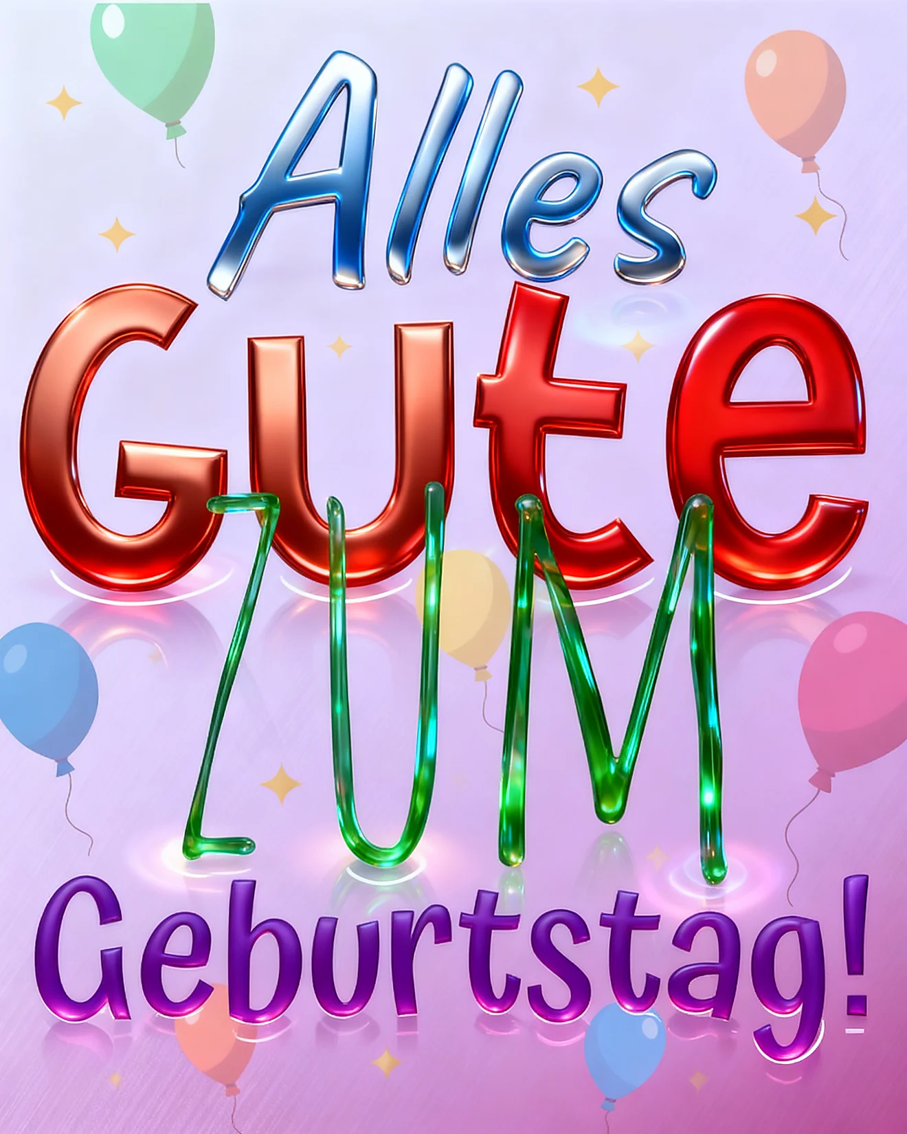 Alles Gute Glänzend Bunt