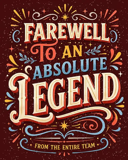 Absolute Legend Entire Team virtual Farewell (GoodBye) card