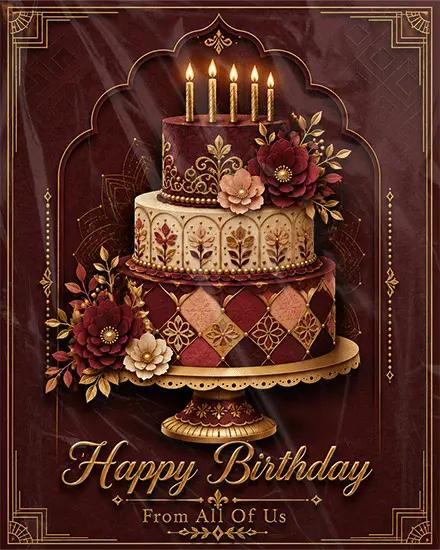 Royal Cake Wishes virtual Birthday card