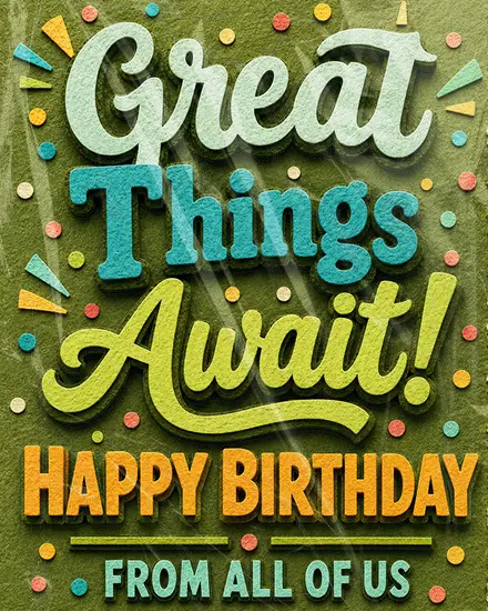 Great Things Await virtual Birthday card