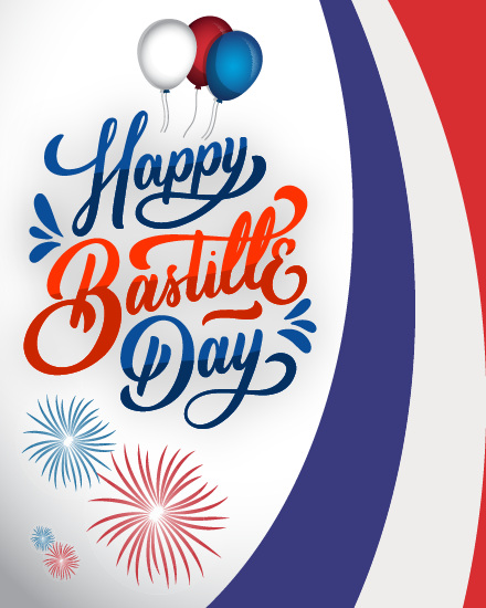 Fireworks And Festivity virtual Bastille Day card