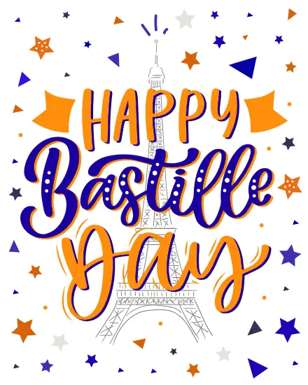 Bold Script Celebration virtual Bastille Day card