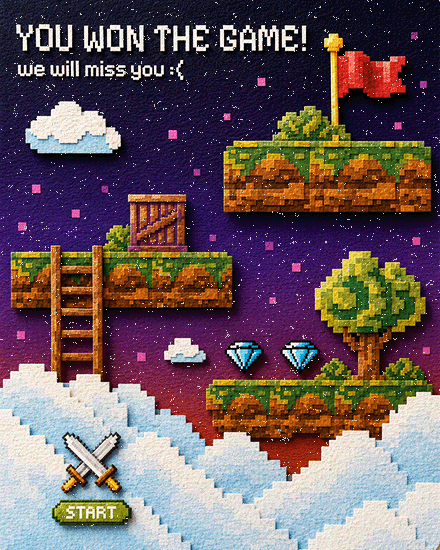 You Won The Game virtual Farewell (GoodBye) card