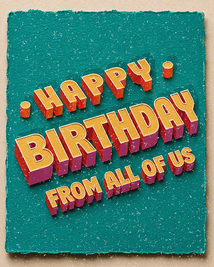 Cheers From Everyone virtual Birthday card