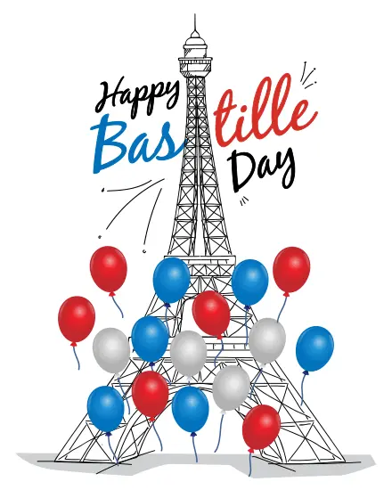 Tricolor Tower Celebration virtual Bastille Day card
