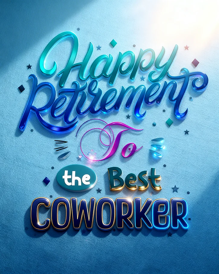 Blue Textured Wall virtual Retirement card