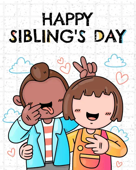 Fun Playful Bond virtual National Siblings Day card