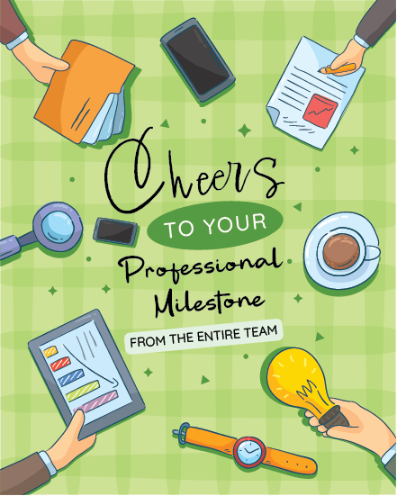 Achievement Joy virtual Job Promotion card