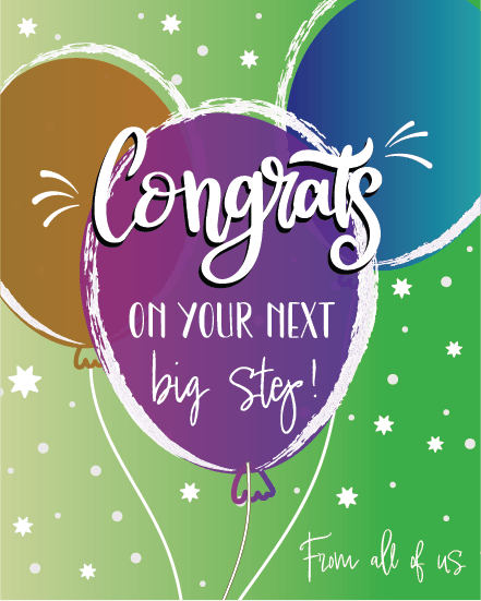 Big Step Achievements virtual Job Promotion card