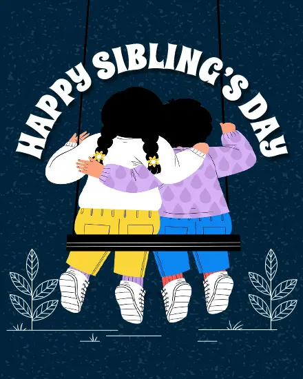 Sitting On A Swing virtual National Siblings Day card