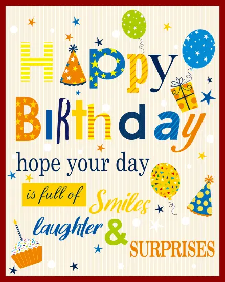 Smiles & Laughter virtual Birthday card