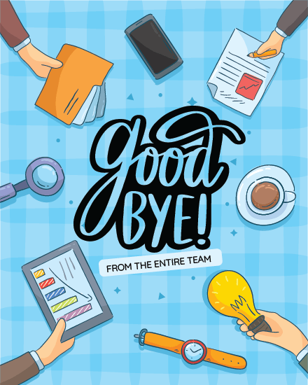 Blue Team Farewell virtual Good Luck card