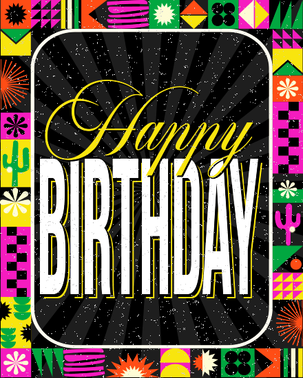 Bold Festive Vibes virtual Birthday card