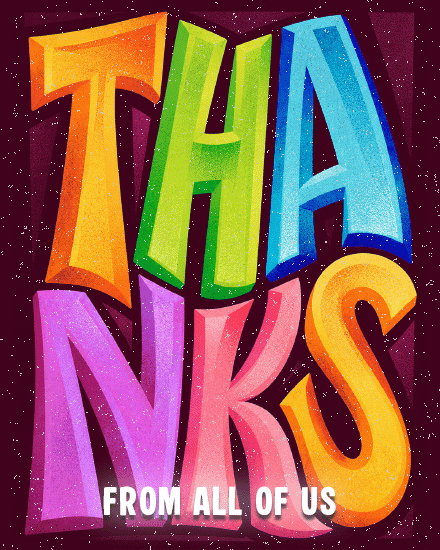 Thanks From Everyone virtual Thank You card