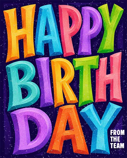 Bold Colorful Celebration virtual Birthday card
