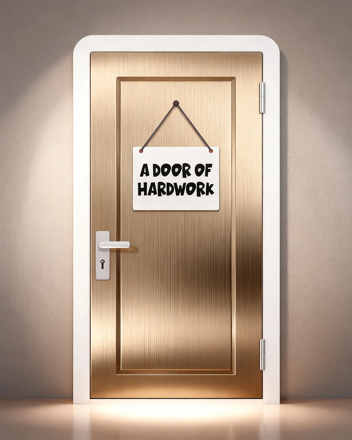 Brushed Gold Hardwork Door virtual New House card