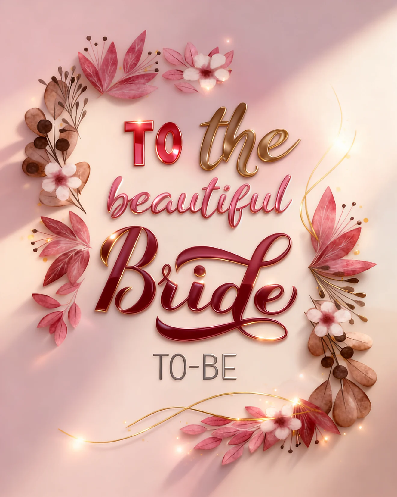 Beautiful Bride To Be virtual Bridal Shower card