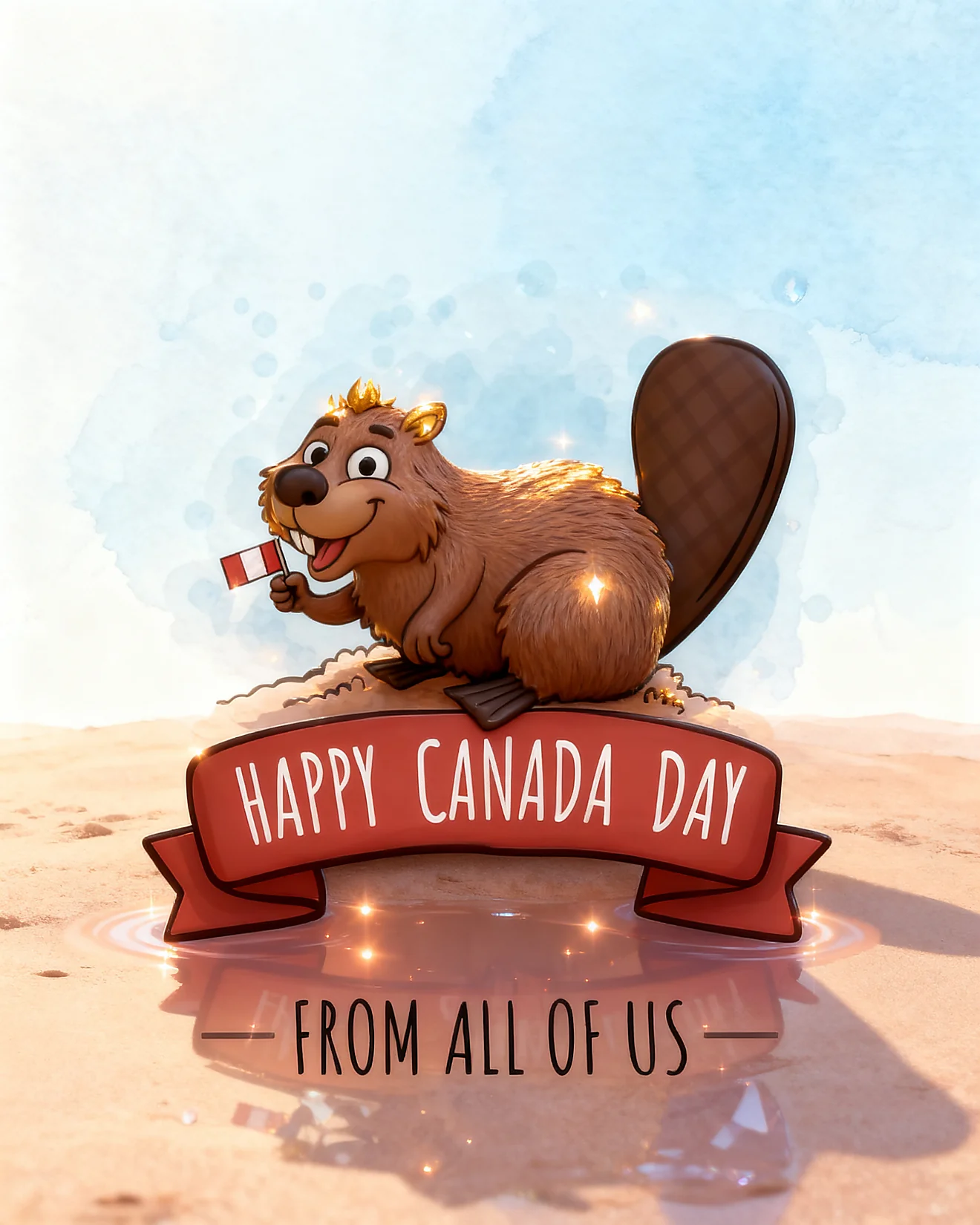 Crown Beaver Flag Banner