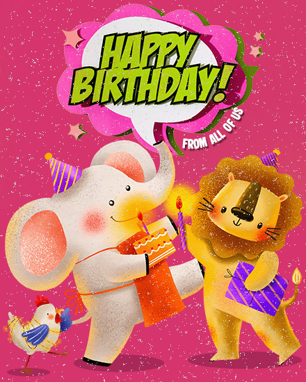 From All Of Us virtual Coworker Birthday card