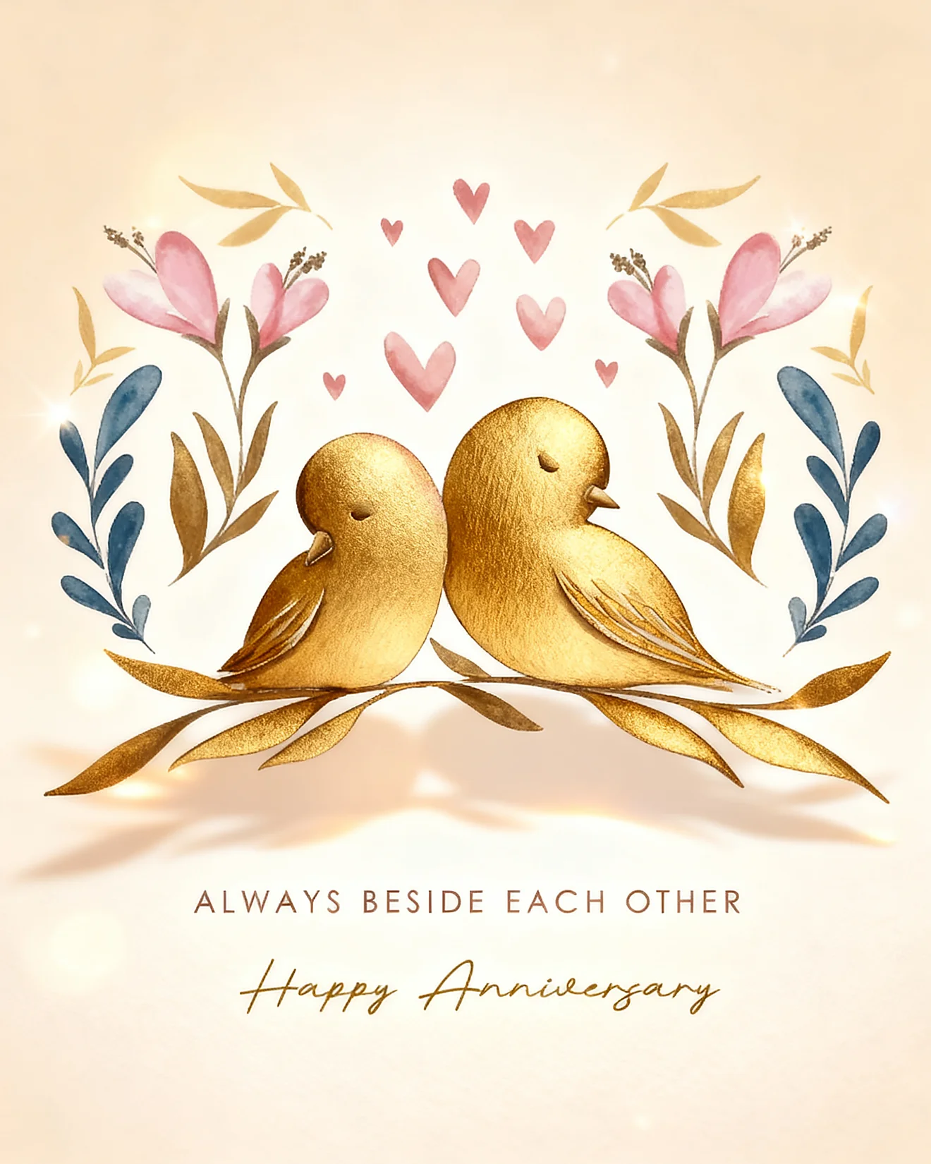 Always Beside Each Other virtual Anniversary card
