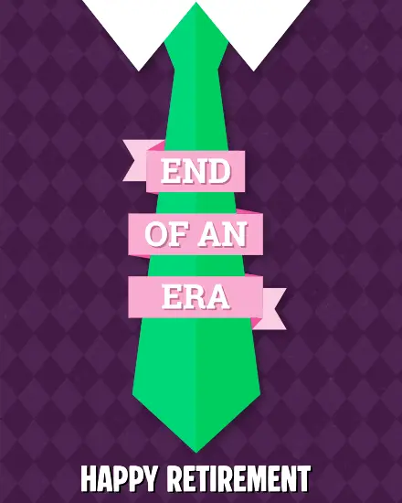 Green Tie Last Day virtual Retirement card
