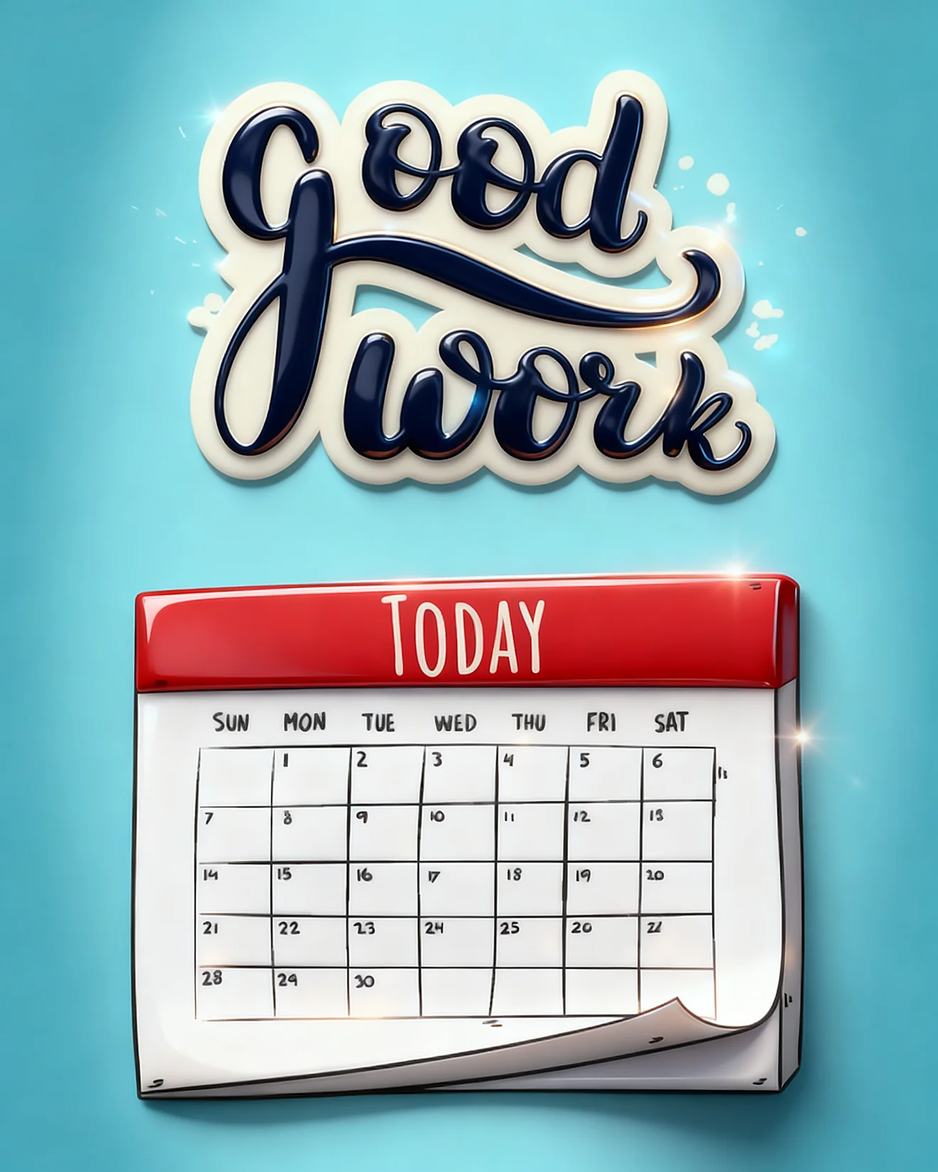 Good Work Today virtual office congrats card