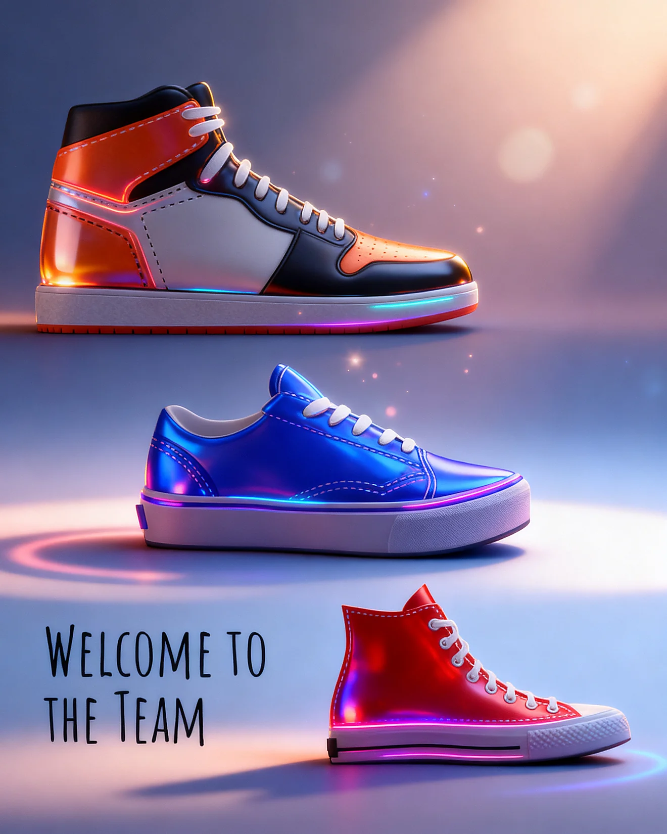 Neon Sneaker virtual Welcome To The Team card