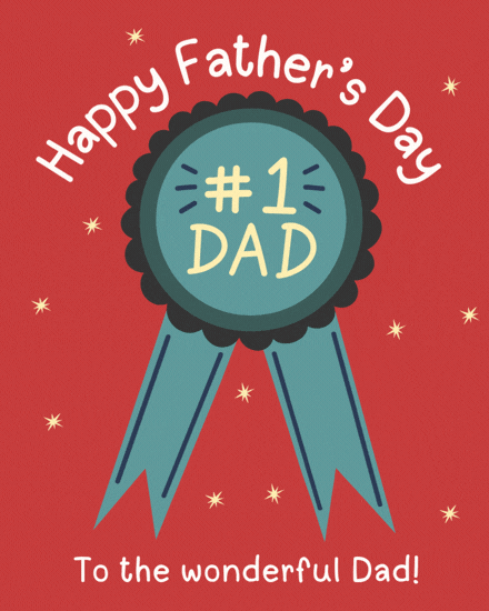 Number One Dad Award online Fathers Day Card