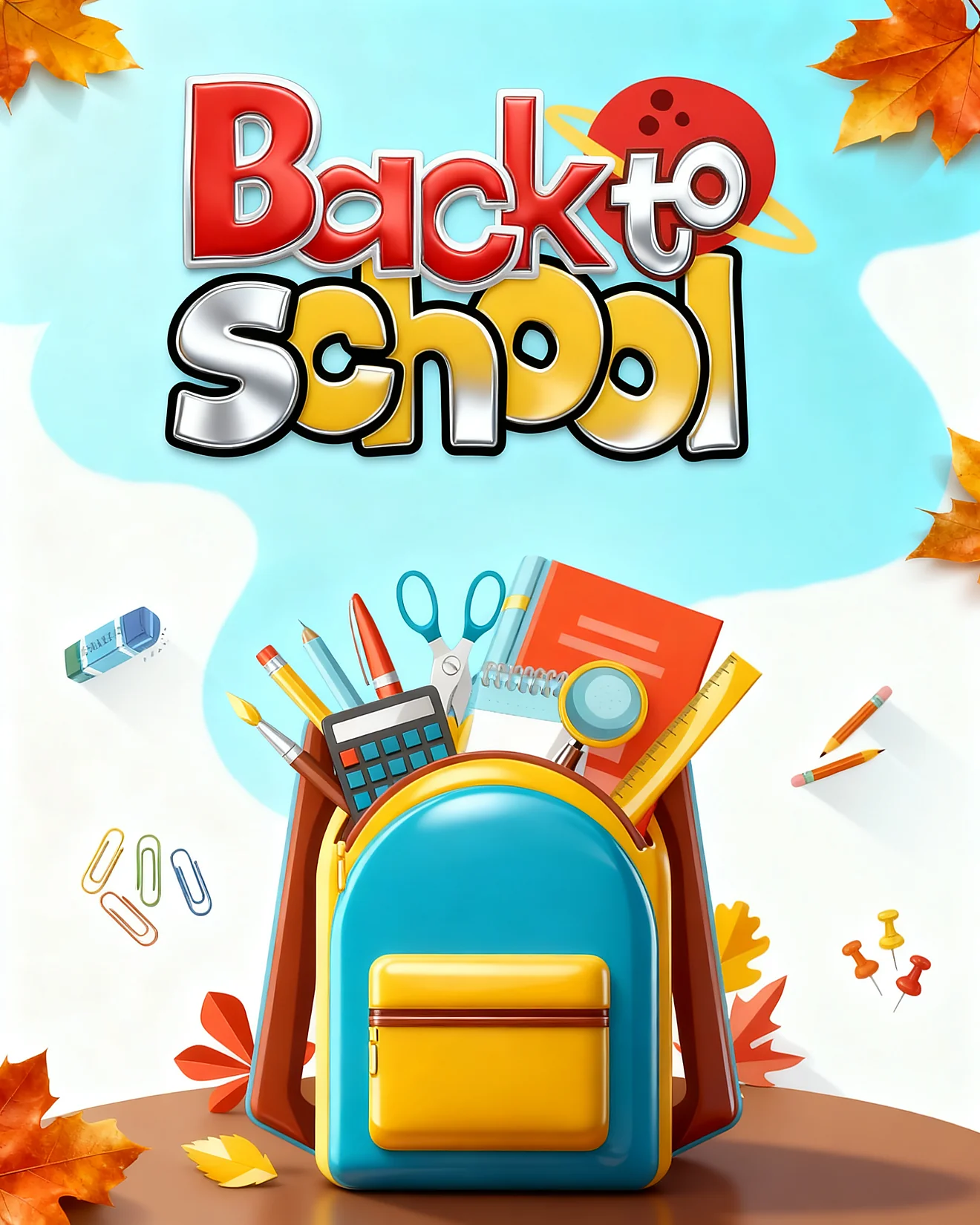 Packed Supplies Backpack virtual Back To School card