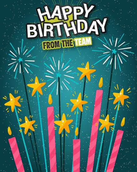 Glowing Birthday Wishes virtual Coworker Birthday card