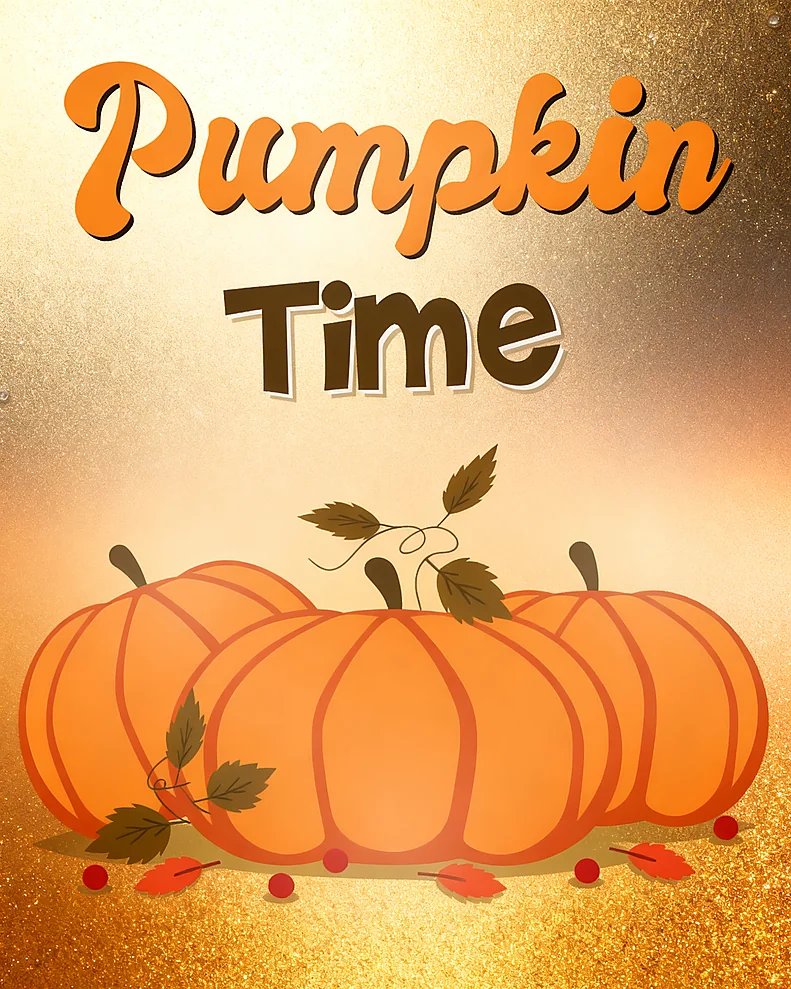 Pumpkin Time Gold virtual Thanks Giving card
