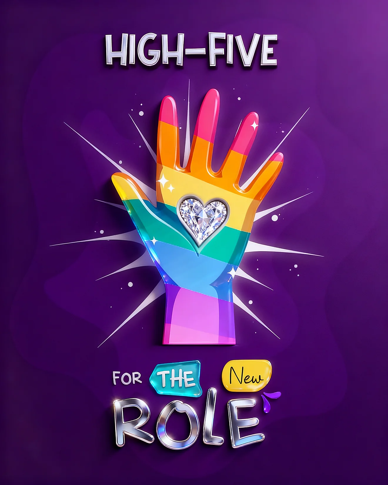 High-five New Role virtual New Job Congratulations card