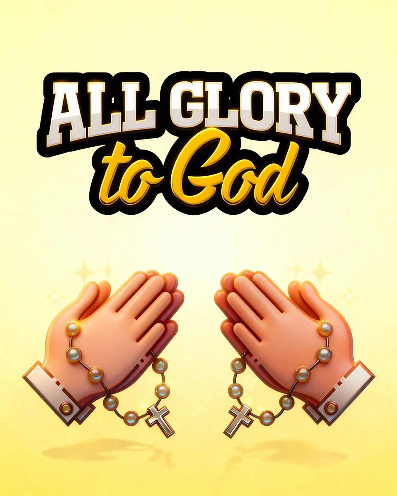 Rosary Praying Hands virtual Baptism And Christening card