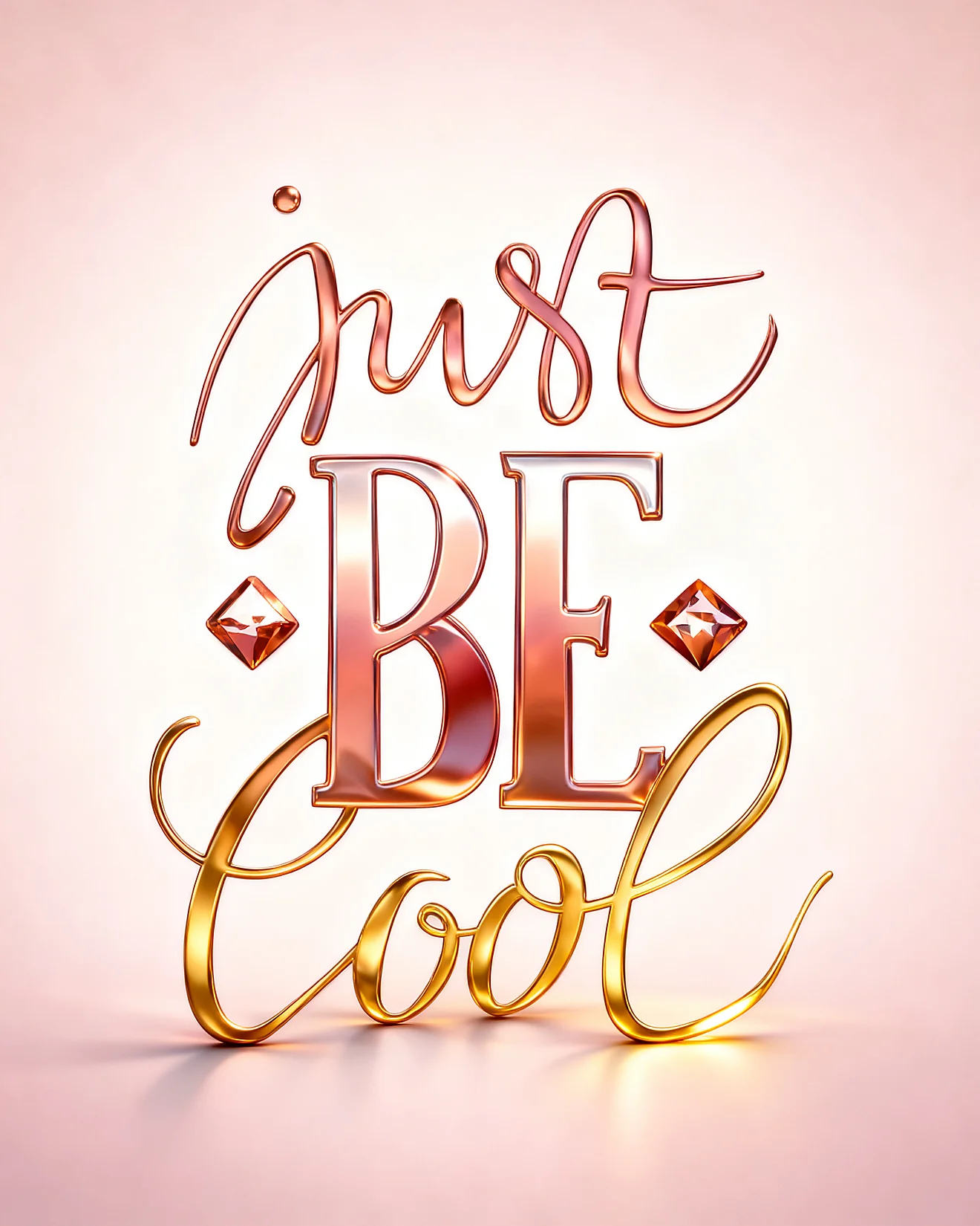 Rose Gold Script Gems virtual Motivation & Inspiration card